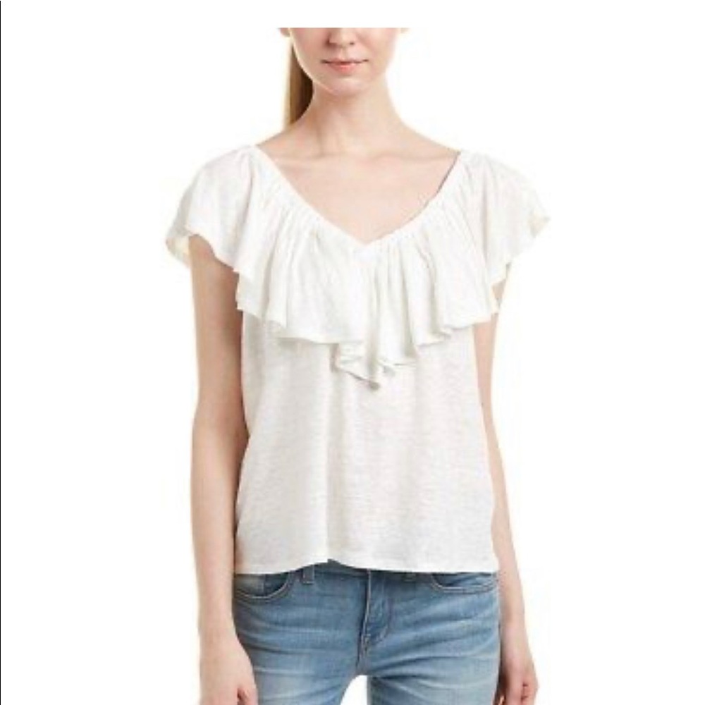 Rebecca Taylor cream linen top
